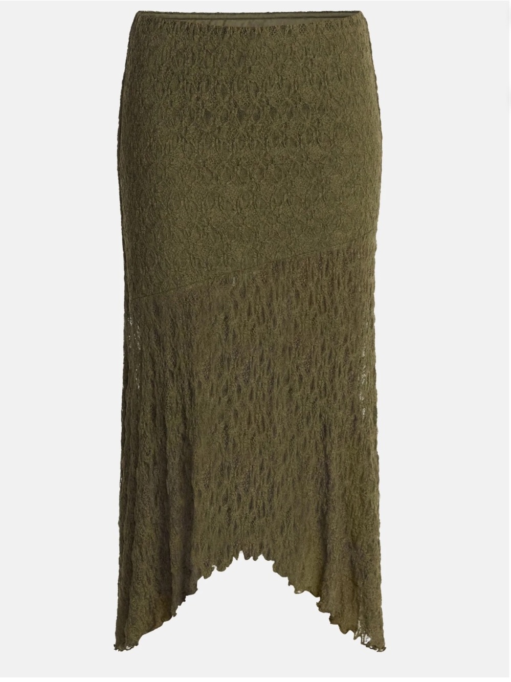 No Boundaries Asymmetrical Lace Midi Skirt